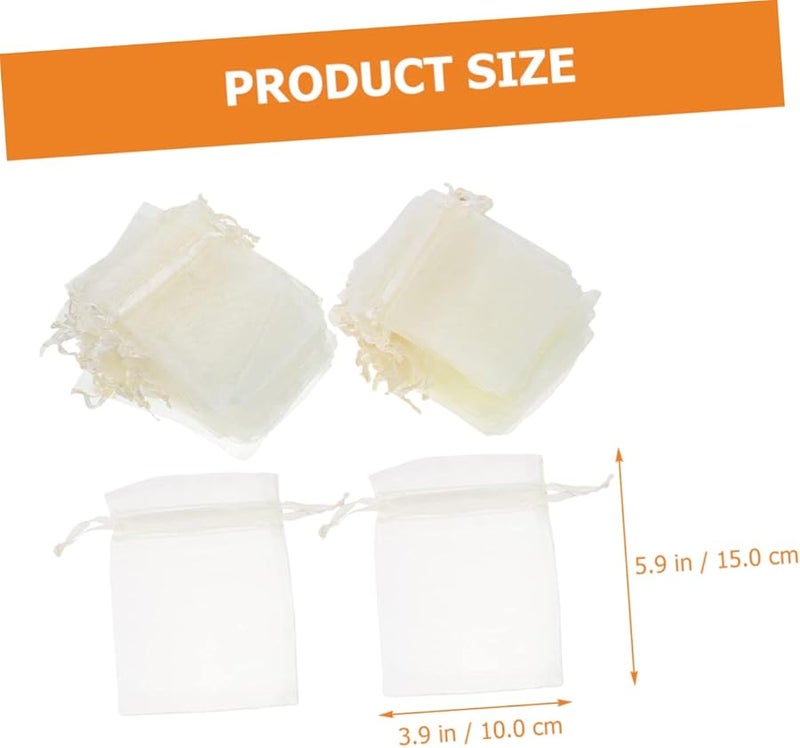 Sheer Organza Bags 100Pcs Drawstring Transparent Candy Pouches For Wedding Christmas Party Favors - Image 5
